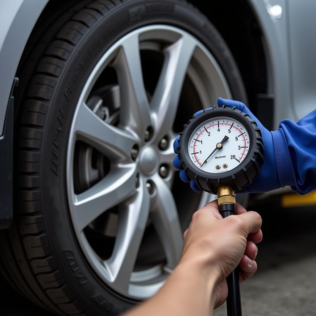 Checking Tire Pressure in Bradenton