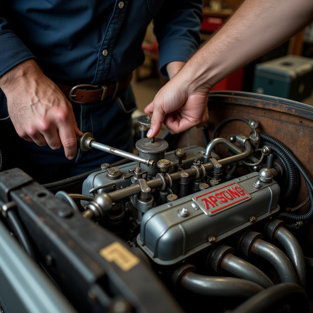 Vintage Car Engine Repair