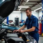 ASE Certified Technician Working on a Car in Waldorf, MD