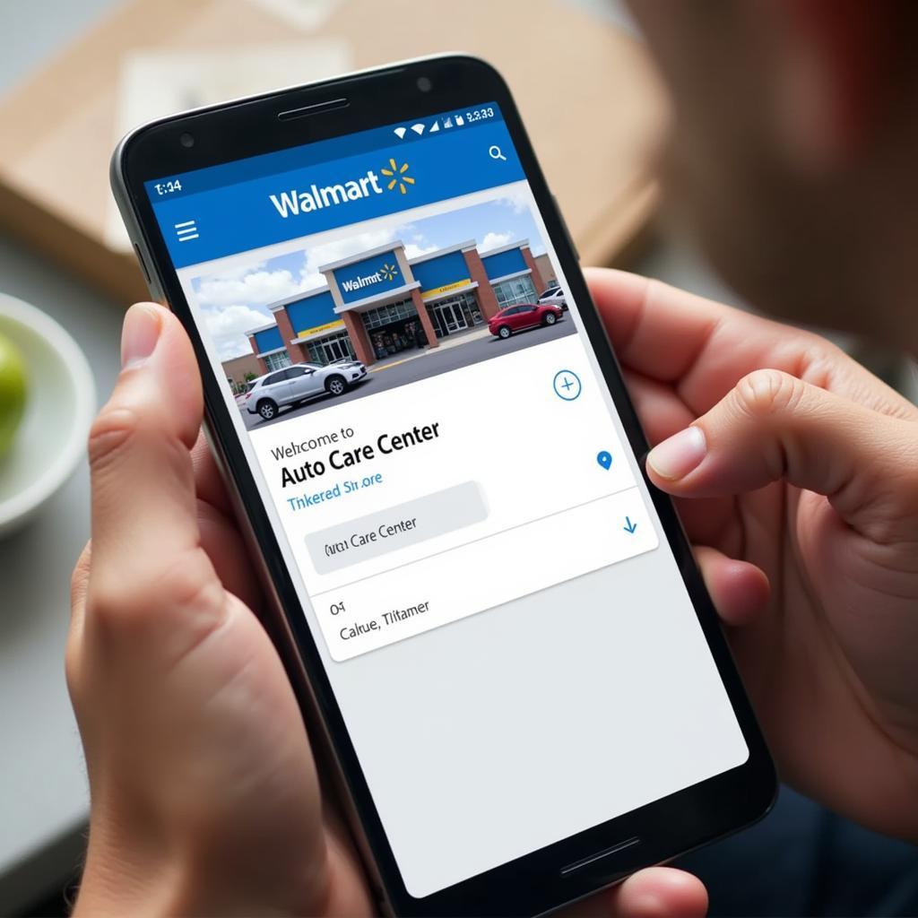 Using Walmart's store locator to find nearby auto care centers