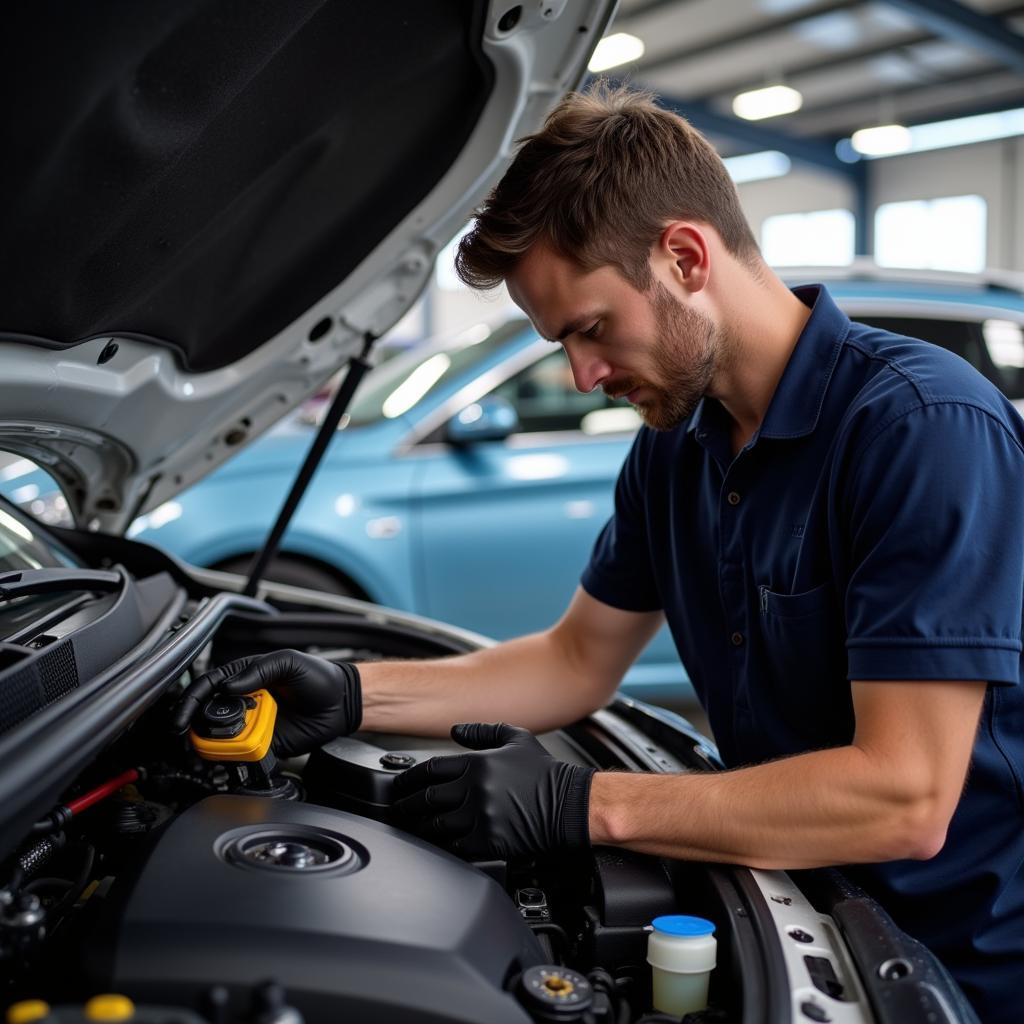 Mechanic Checking Car in West Palm Beach