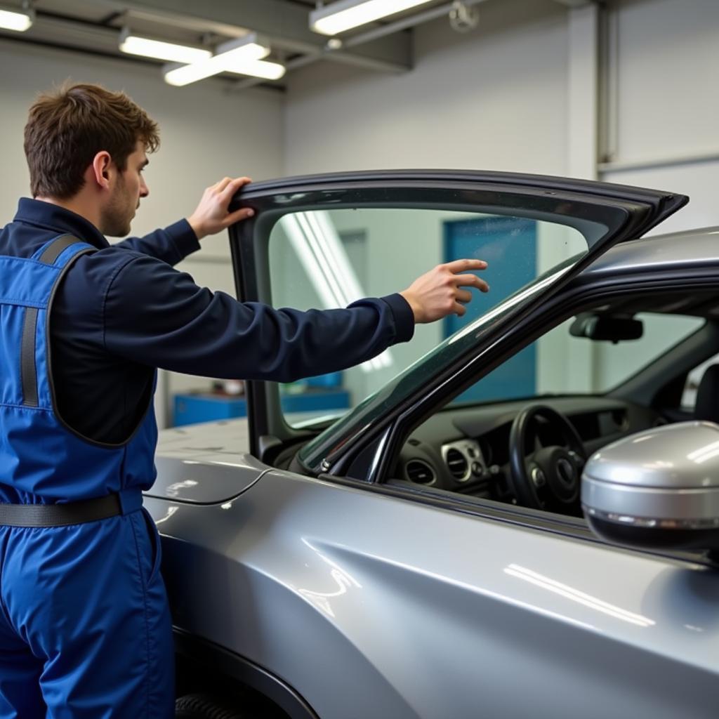 Windshield Replacement Woodbridge: New windshield being installed