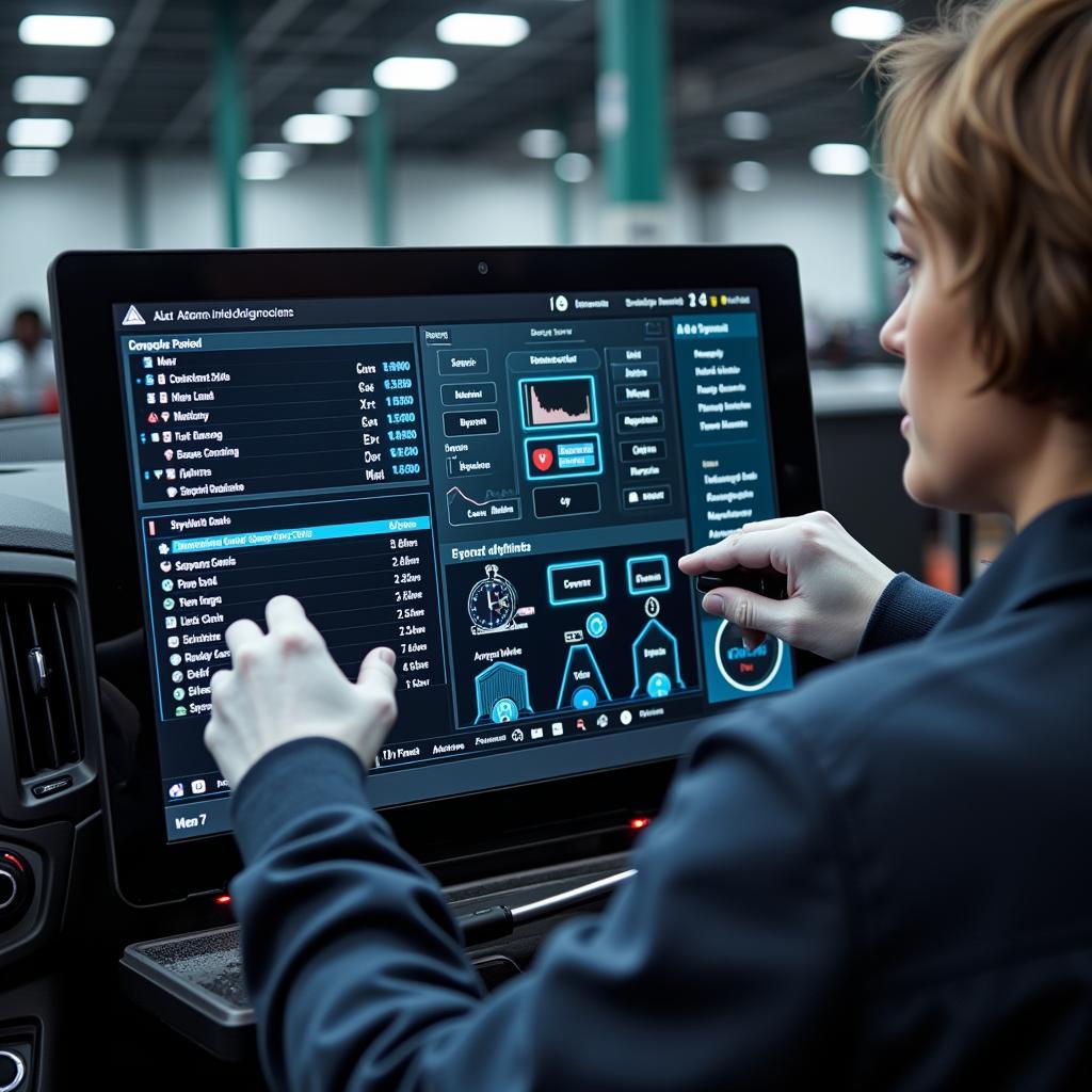 Modern Diagnostic Equipment in an Auto Repair Shop