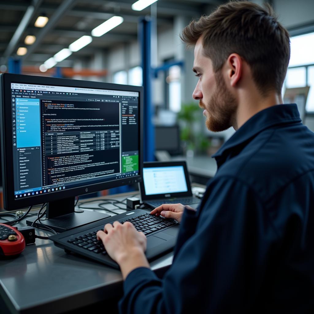 Modern Diagnostic Tools in an Auto Service Shop