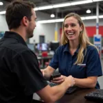 Advance Auto Parts Customer Service Representative Assisting a Customer