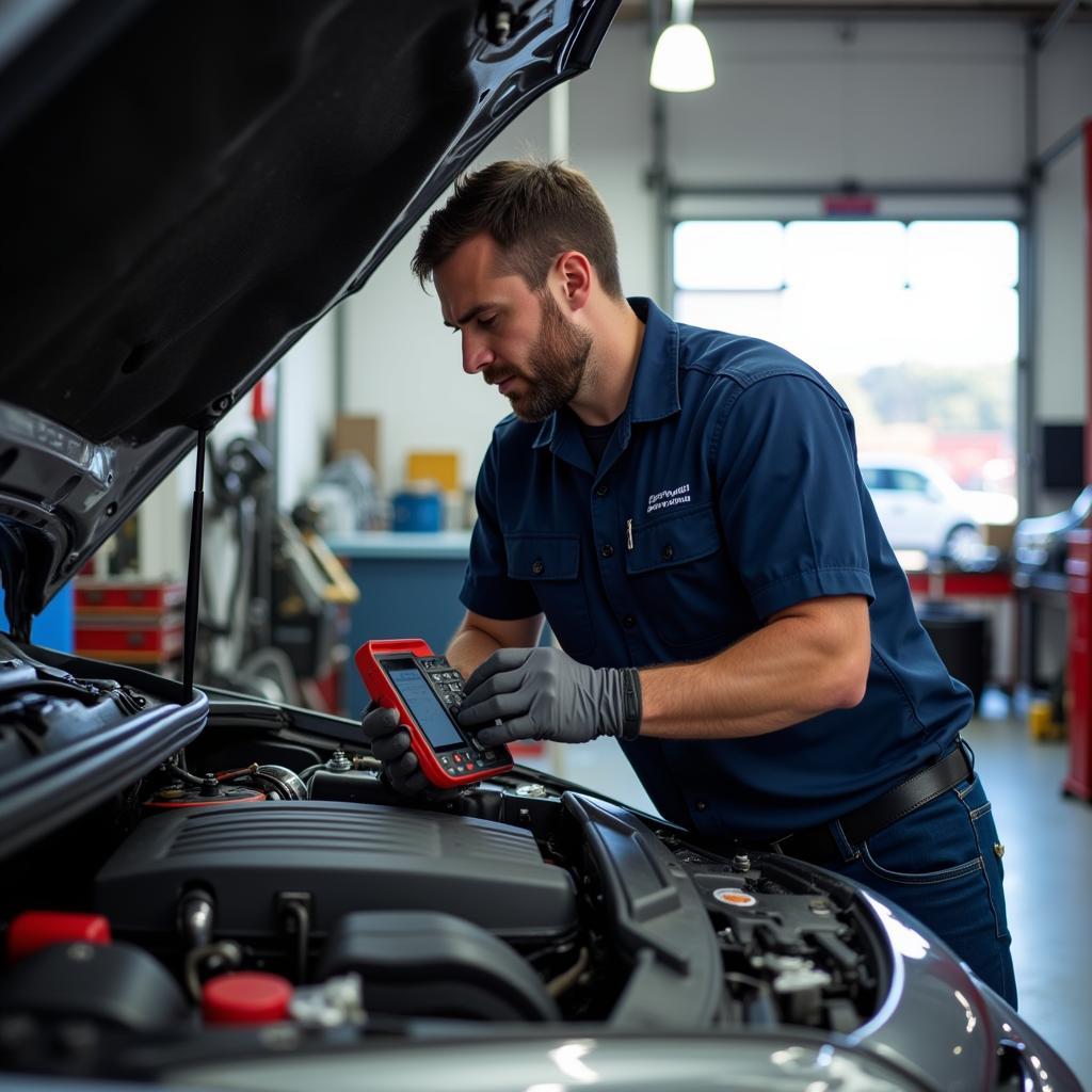 Experienced Mechanic Working on a Car in Allenton