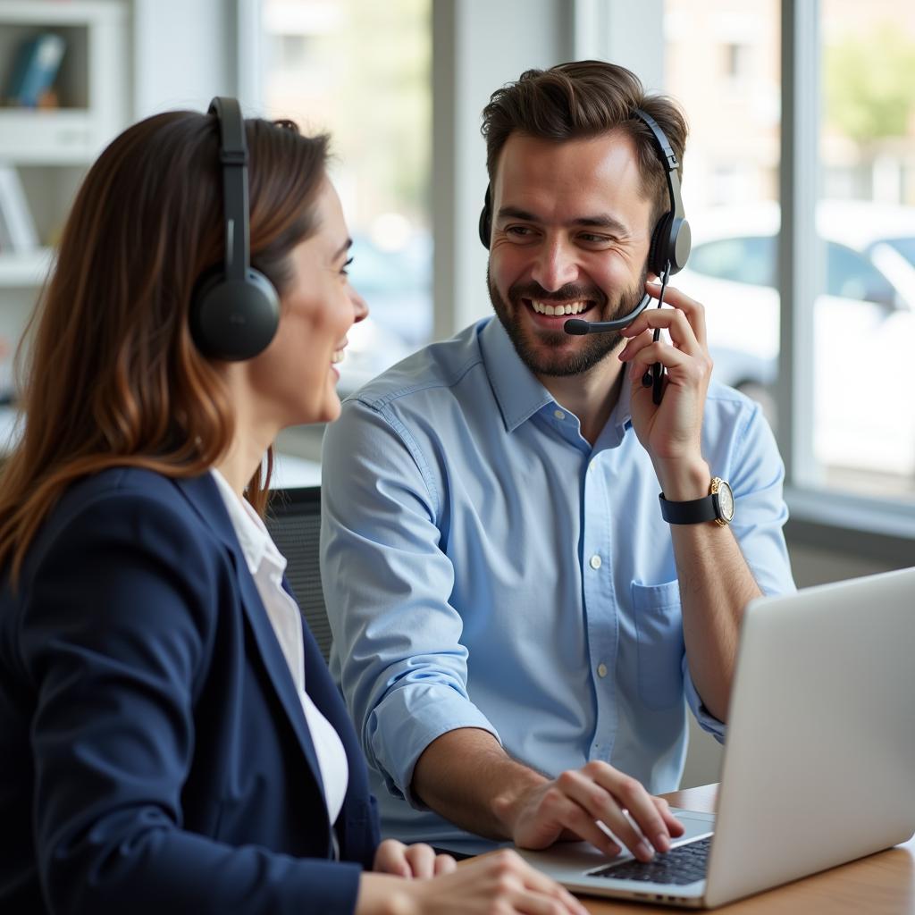 Allied Auto Insurance Customer Service Representative Assisting a Customer