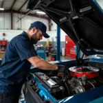 Experienced Mechanic Working on American Car Engine in Kaiserslautern