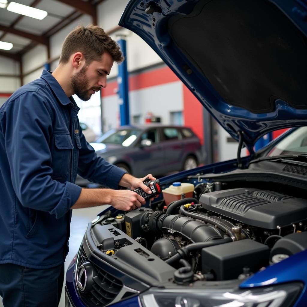 Mechanic Working on a Car in Bolton