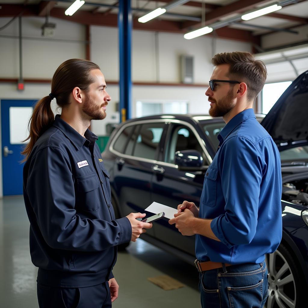 Customer Asking Questions to an Auto Mechanic