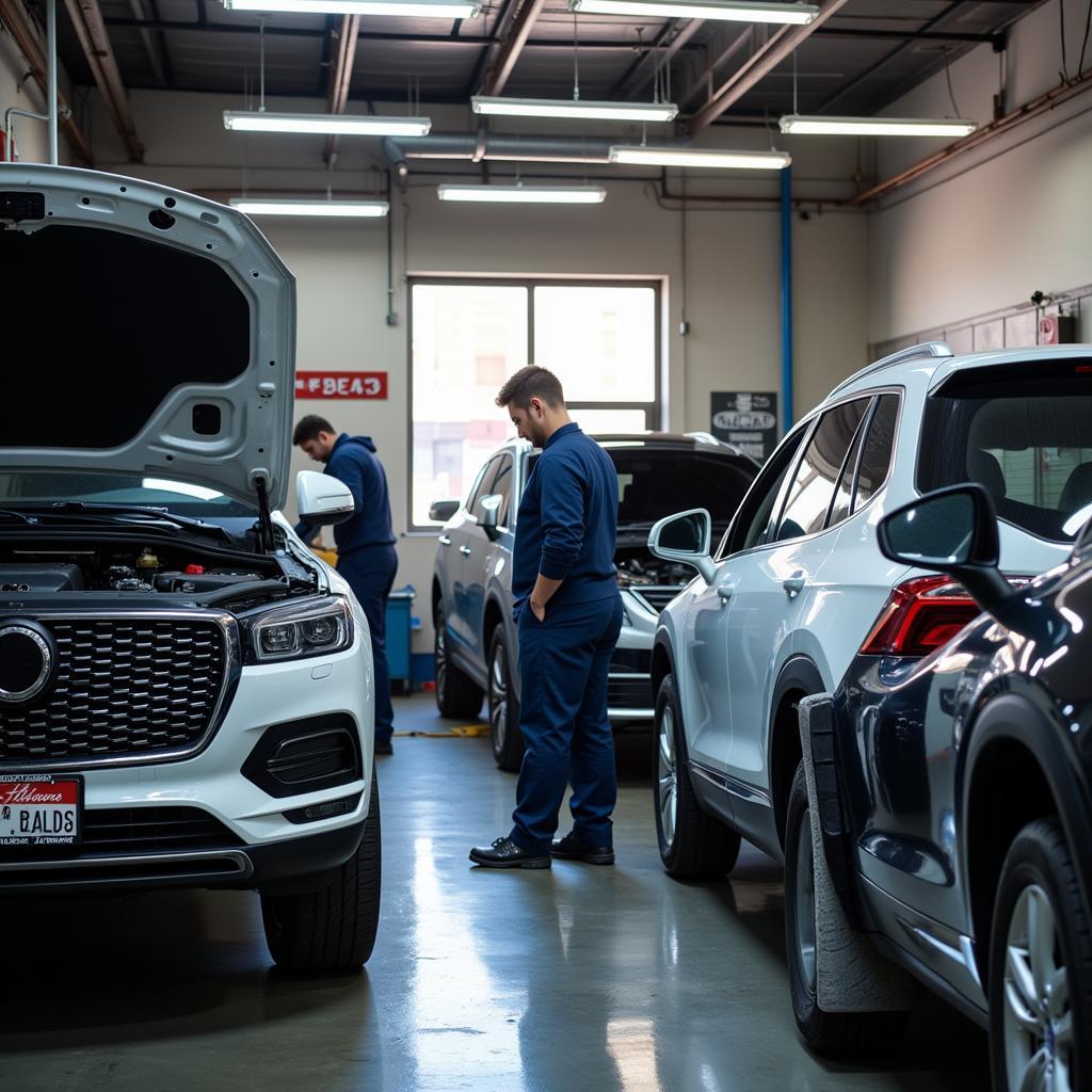 Certified Technicians Working in a Brooklyn Auto Repair Shop