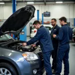 Certified Technicians Working in an Auto Shop