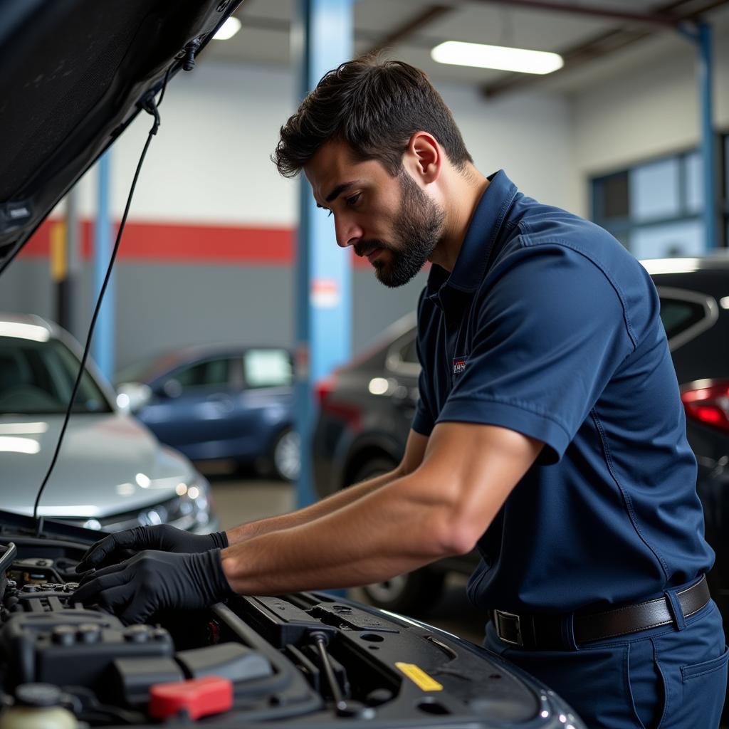 Mechanic Working on a Car in Hayward