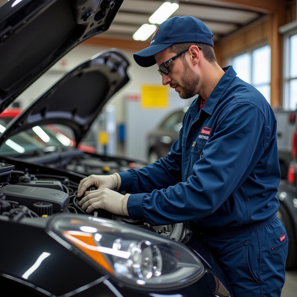 Mechanic Working on a Car in Littleton CO