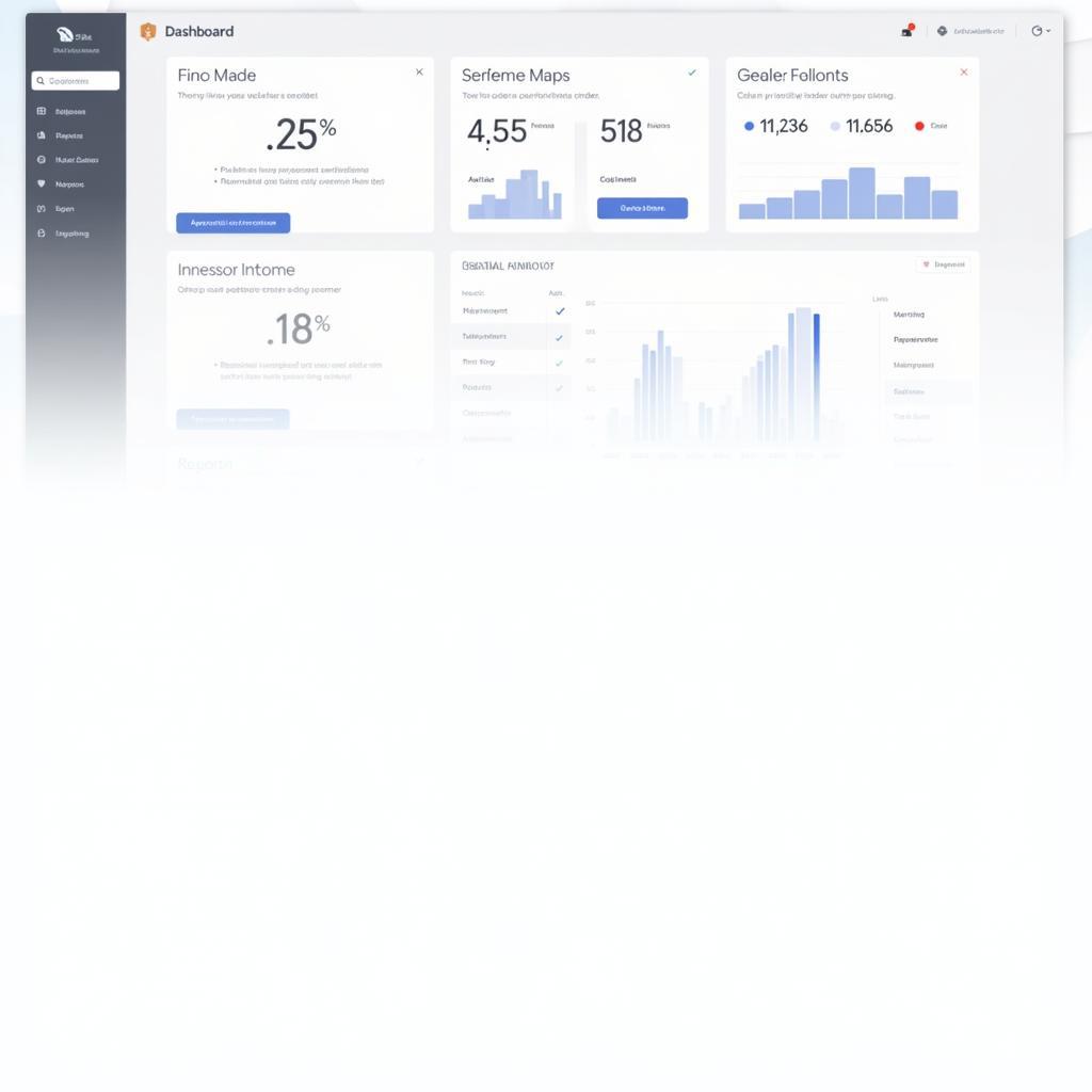 Modern auto service management software dashboard with key metrics and features.