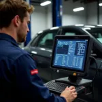 Modern diagnostic tools used in auto service centers.