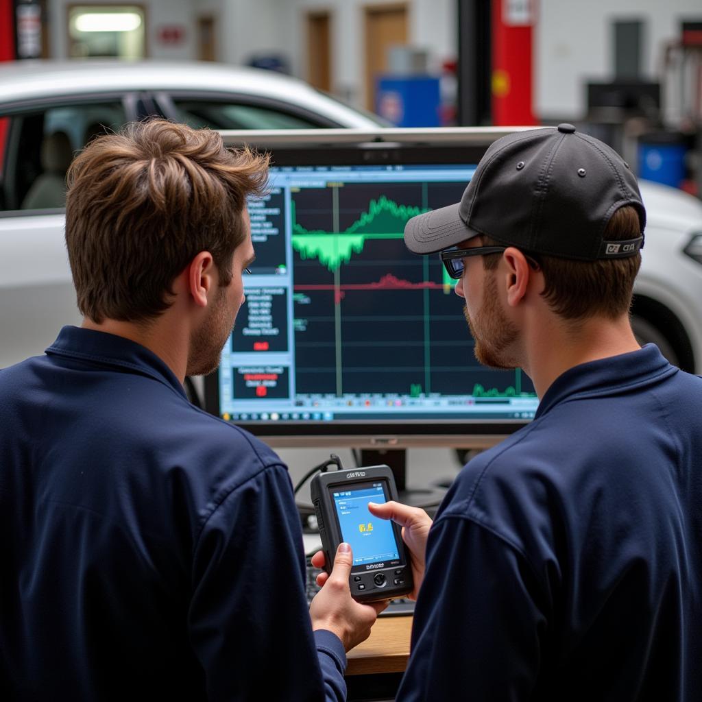 Bob and Nick Using Specialized Diagnostic Tools on a German Car