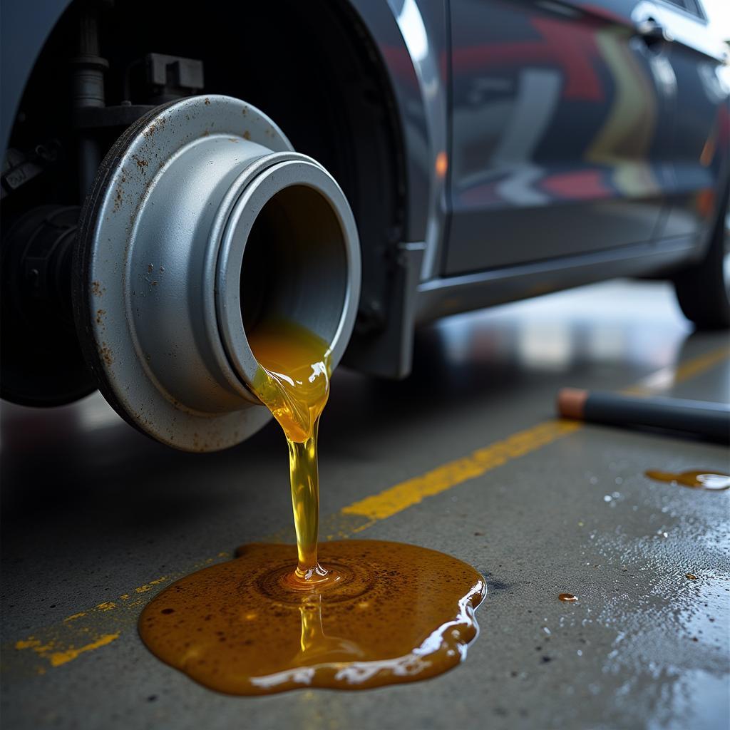 Car Getting an Oil Change