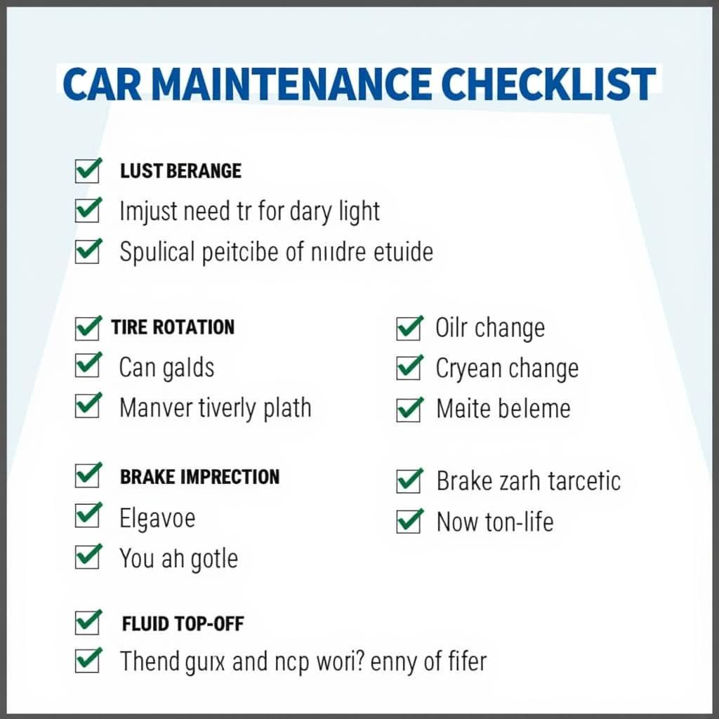 Car maintenance checklist in Alabama