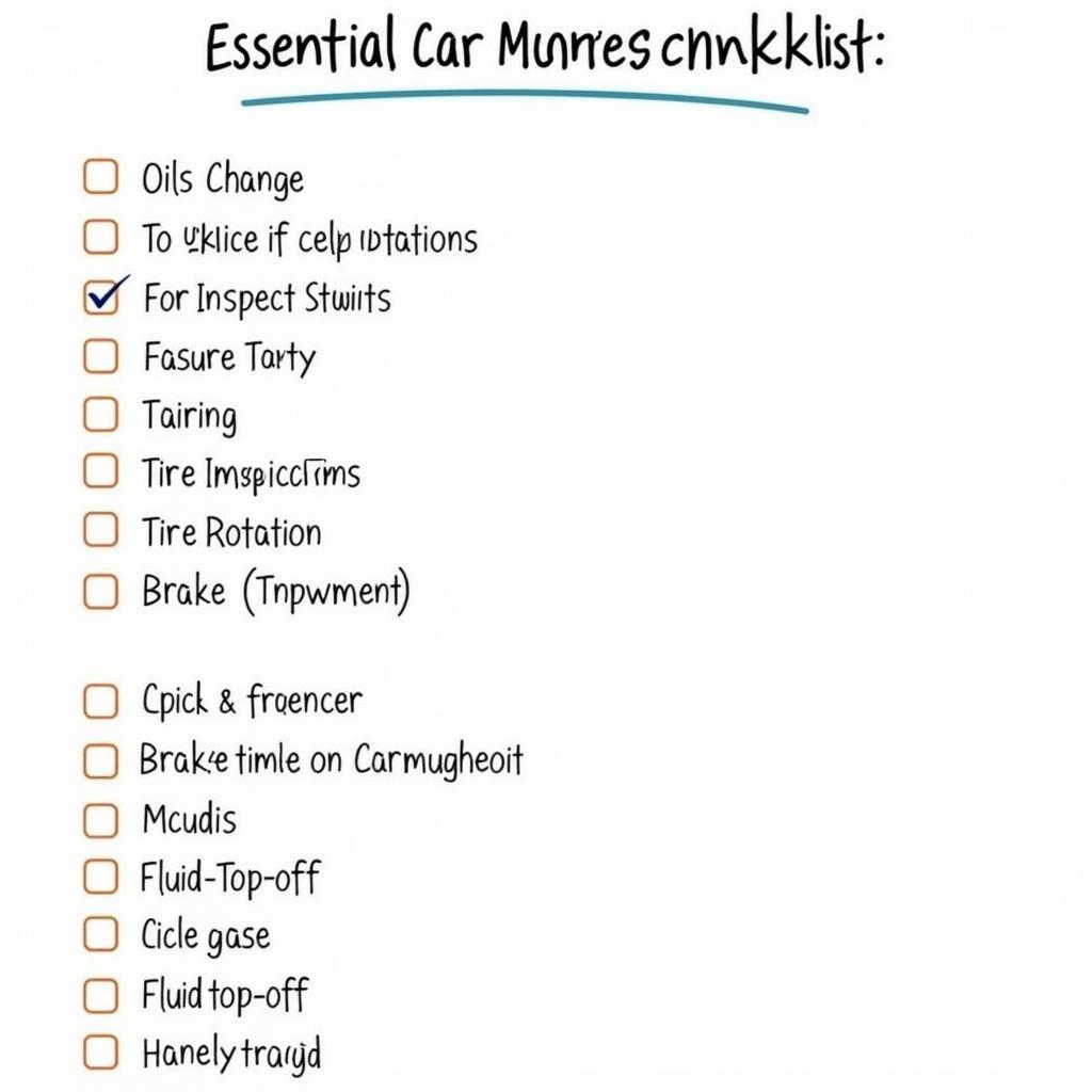 Car Maintenance Checklist