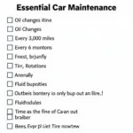 Car Maintenance Checklist