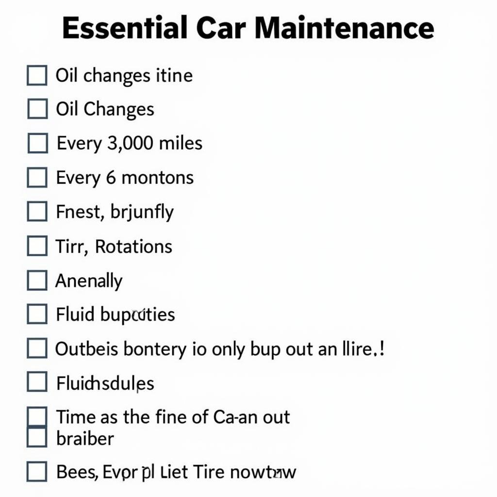 Car Maintenance Checklist