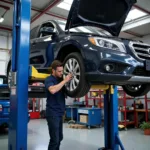 Car Undergoing Genuine Auto Service