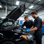 Certified Technicians Performing Car Maintenance in Memphis