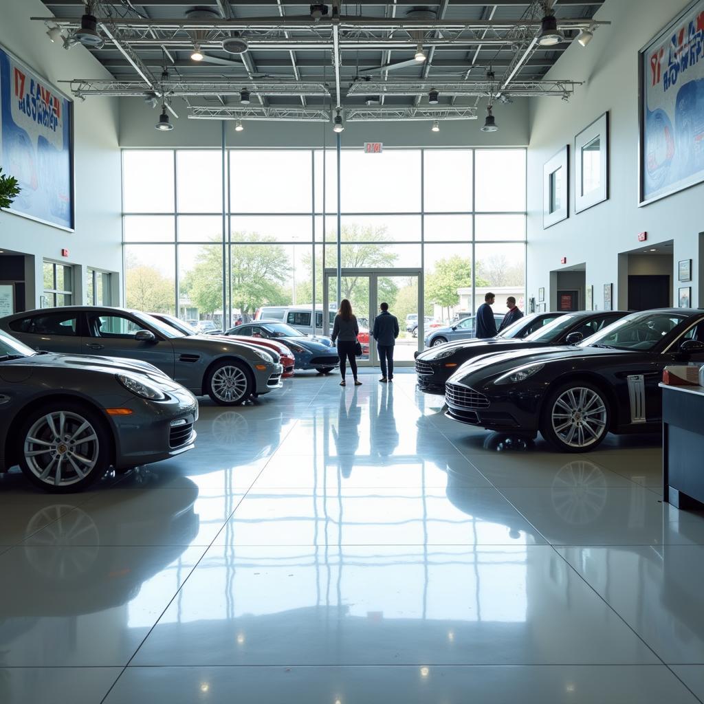 Clean Auto Dealership Showroom