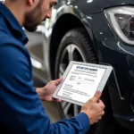 Digital Auto Body Service Agreement on a Tablet