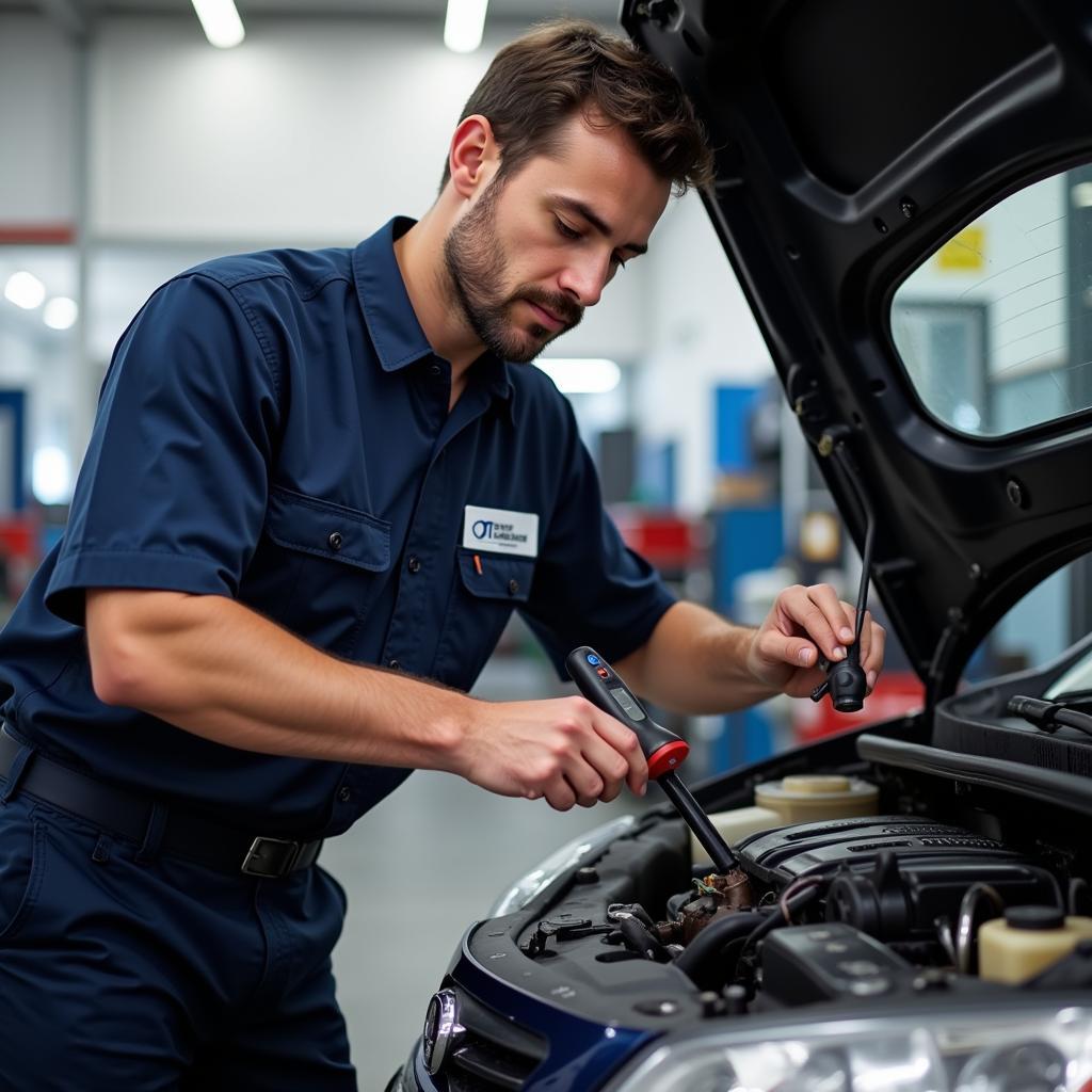 Lakeland Auto Service Technician Working on a Car