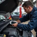 Experienced Mechanic Inspecting a Car Engine in Fairfax