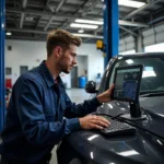 Mechanic Performing Car Diagnostics on 19th and North Ave