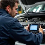 Mechanic Performing Car Diagnostics in Logan, UT