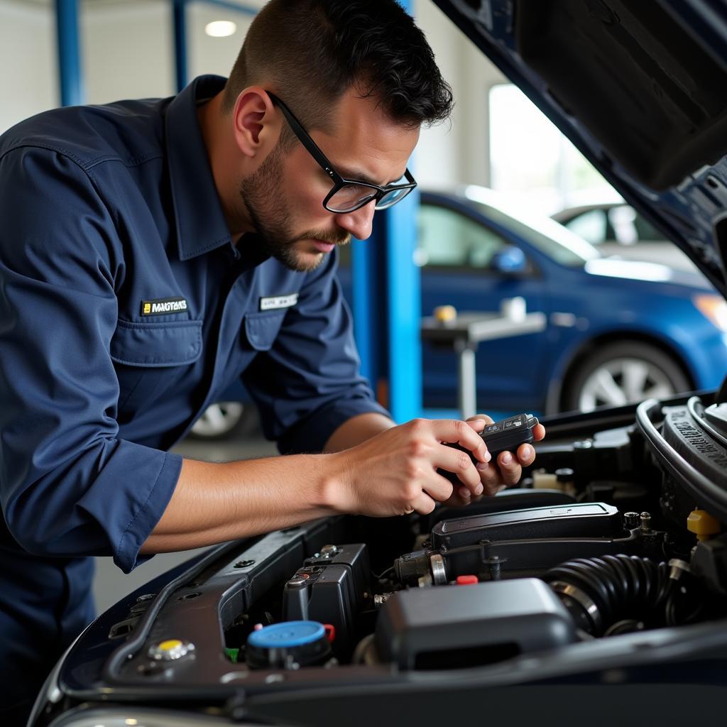 Miami Auto Repair Shop Technician Inspecting a Car Engine