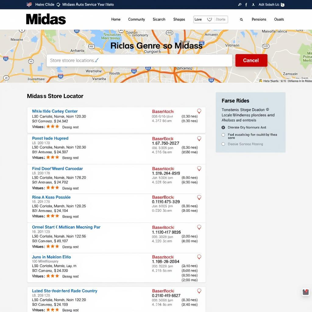 Midas Website Store Locator