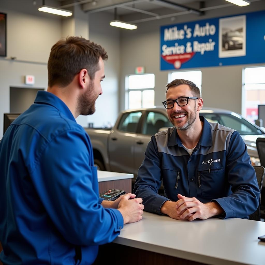 Customer Service Interaction at Mike's Auto Service & Repair