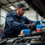 Moscow, Idaho Auto Mechanic Working