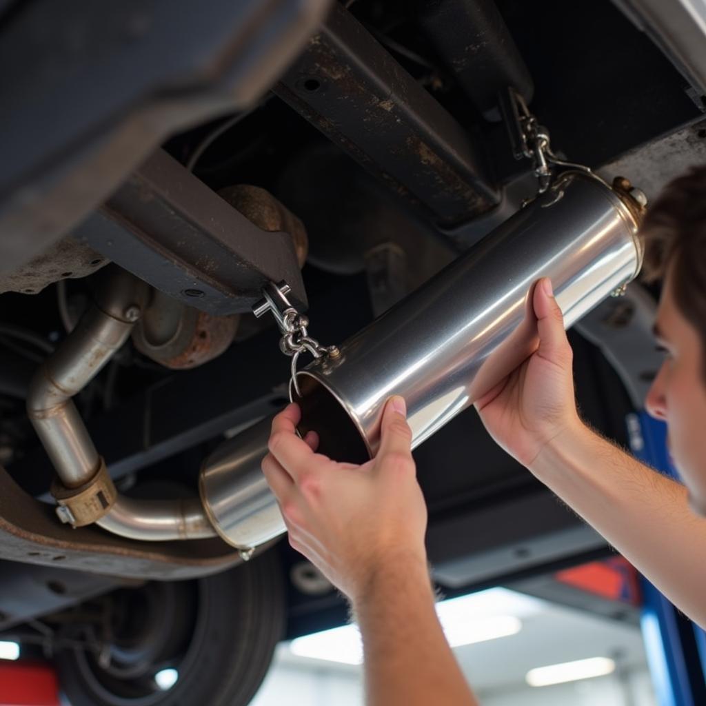 New Muffler Installation in Conroe