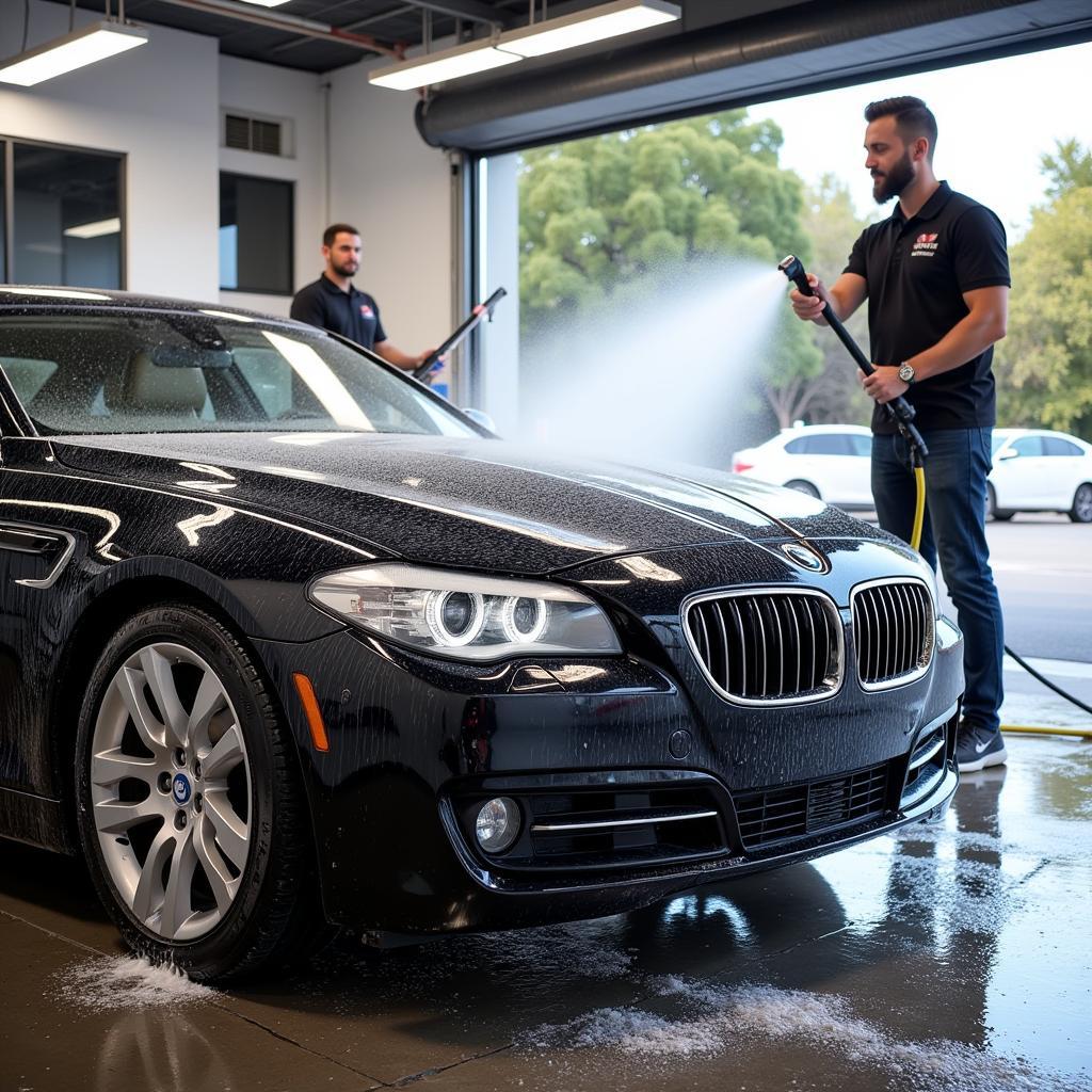 North Hills auto shampooing exterior car wash