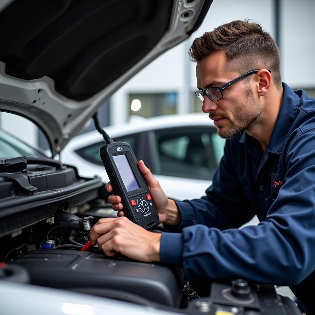 Premier Auto Service Technician at Work