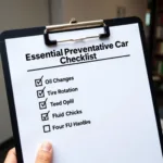 Preventative car maintenance checklist with essential tasks