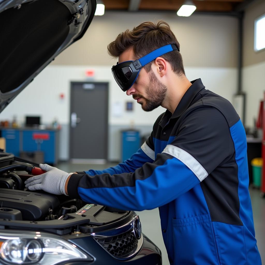 Professional A1 Auto Service Technician at Work