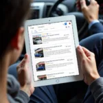 Customer Reading Auto Service Google Reviews