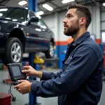 Mechanic working on a car in a Sandy, UT auto repair shop