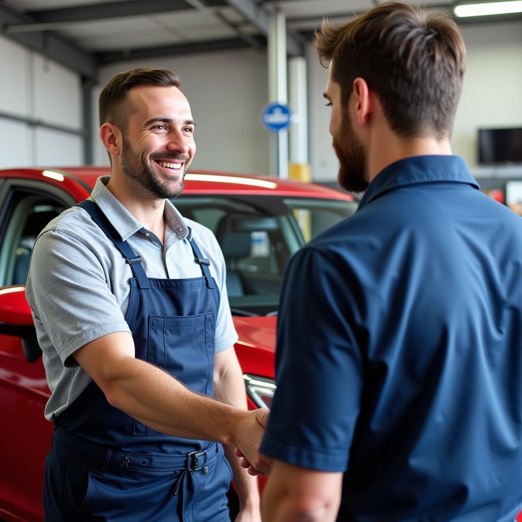 Satisfied Customer at a Dallas Auto Repair Shop