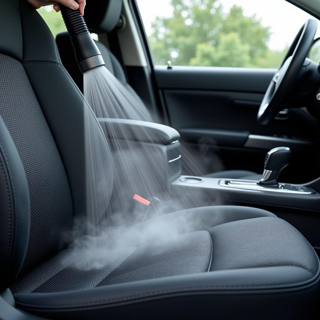 Steam Cleaning Car Interior